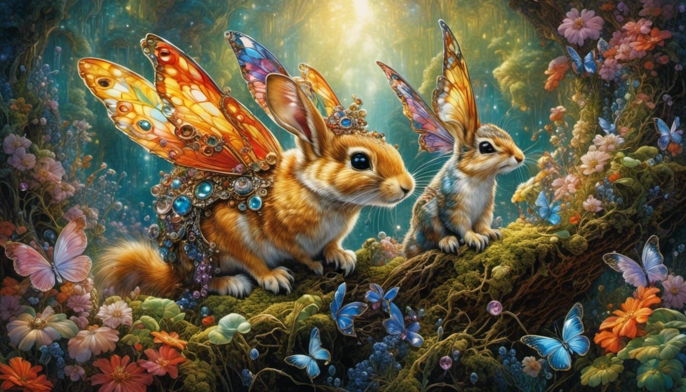 Steampunk Forest Creature in Watercolor Style