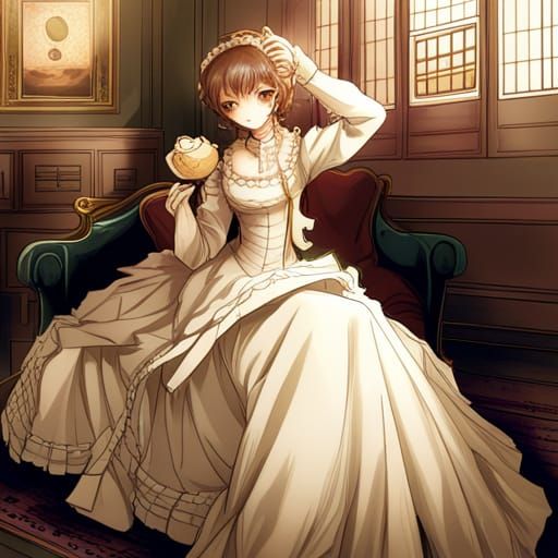 Victorian Lady in Anime Style
