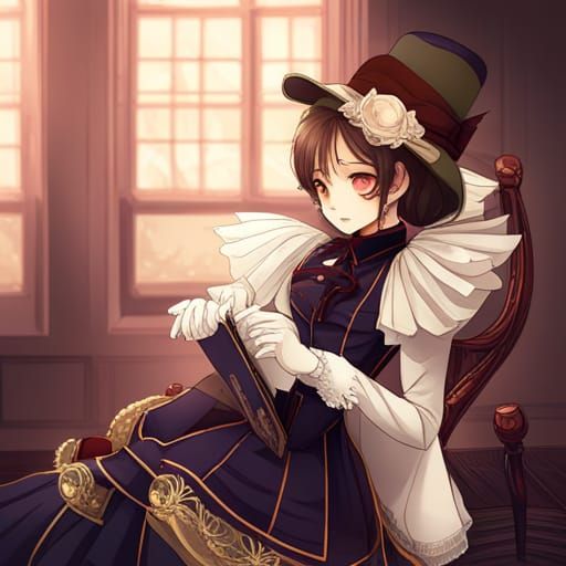 Victorian Lady in Anime Style
