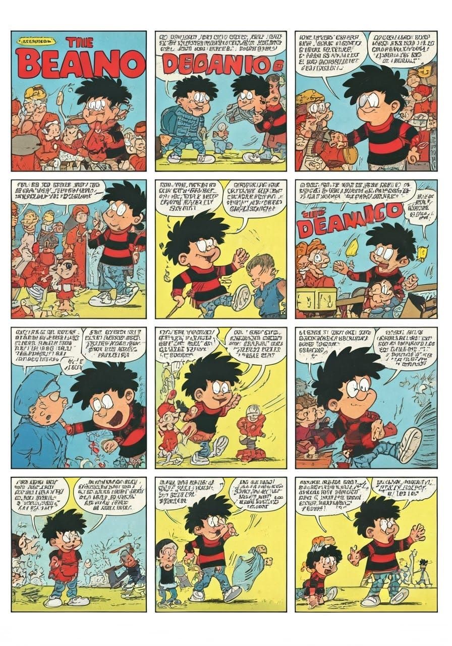 Dennis the Menace in Classic Comic Book Style
