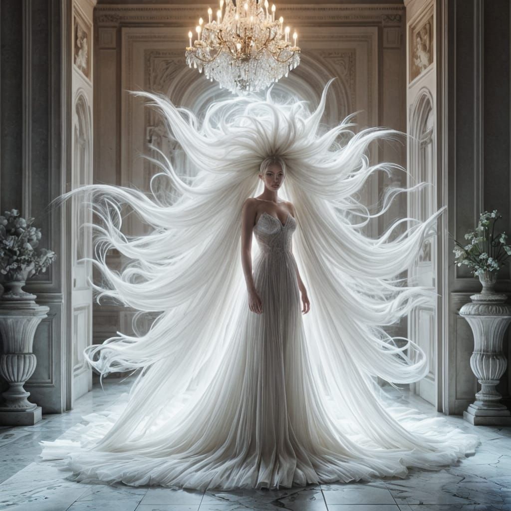 Elegant Anna Mons with Energy Hair in Ballroom