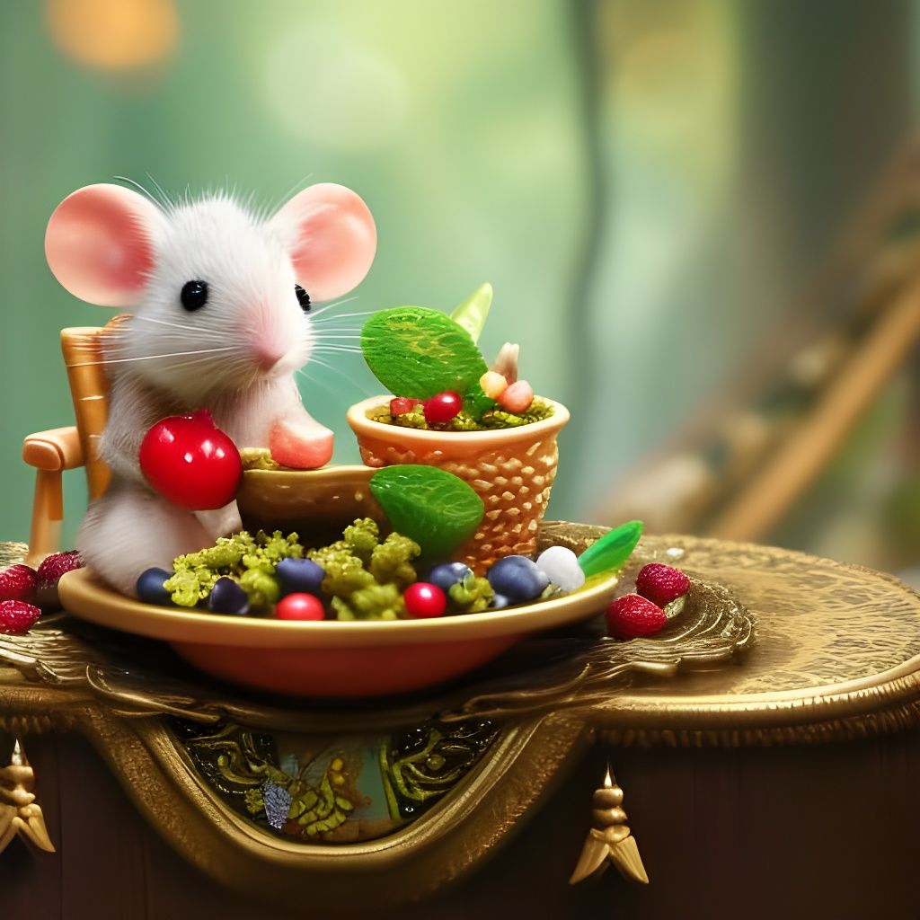 Mouse in Miniature Fairycore Cartoon World