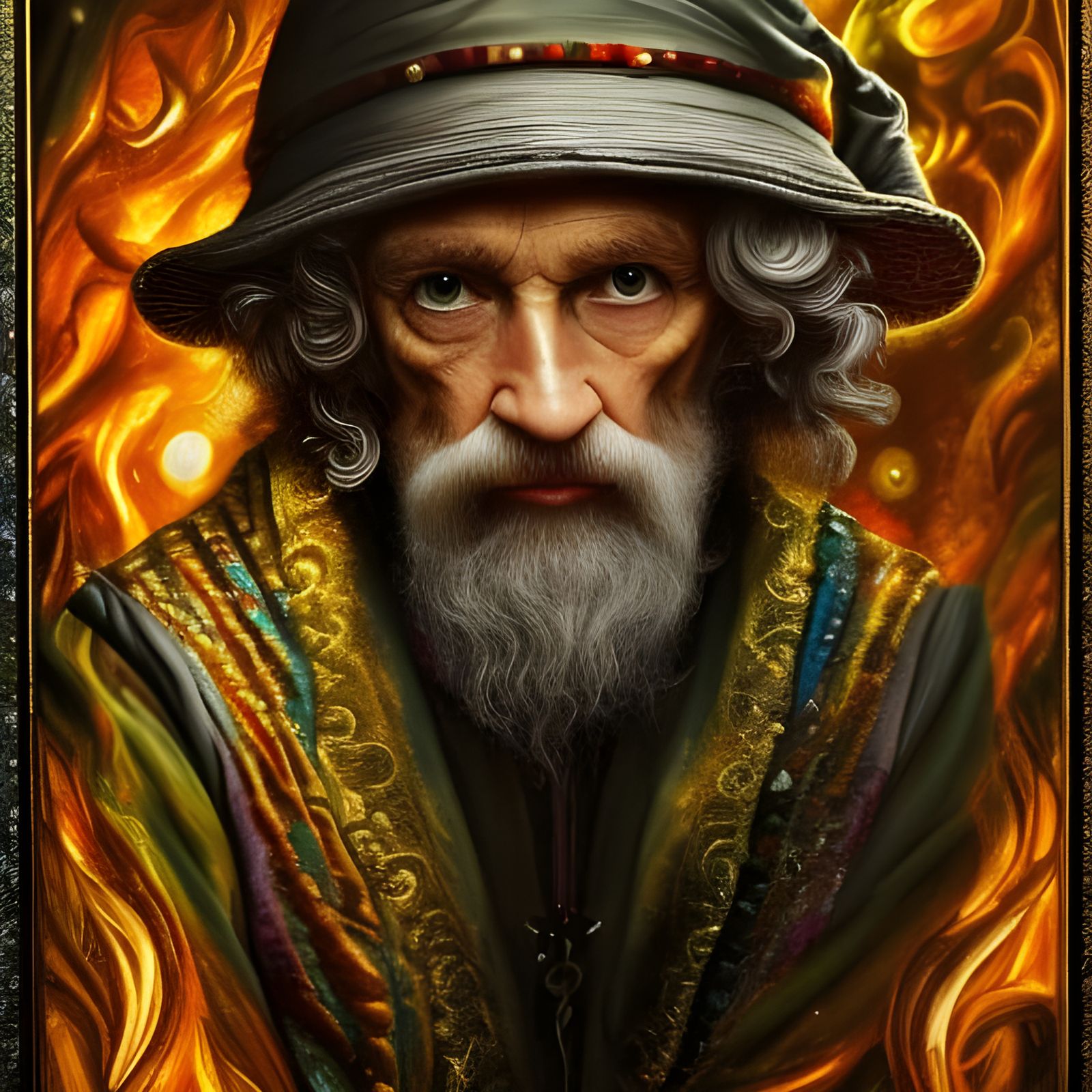 Mystic Wizard in Rubens Style Oil Painting