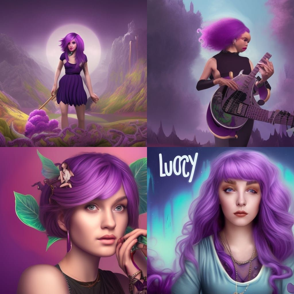 Purple-Haired Woman on Album Cover Art
