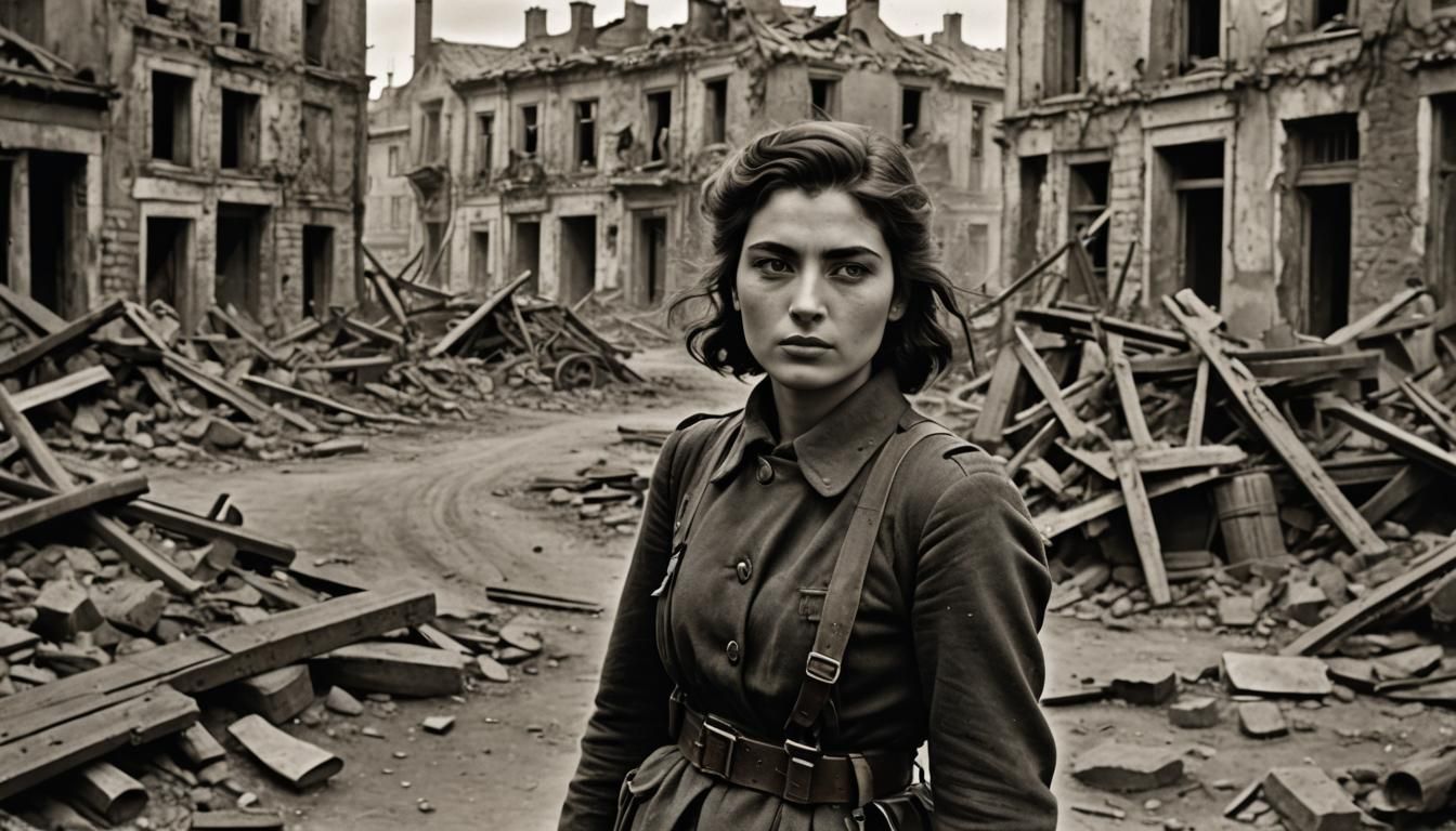 Dramatic Portrait of a Revolutionary Soldier in Wartime