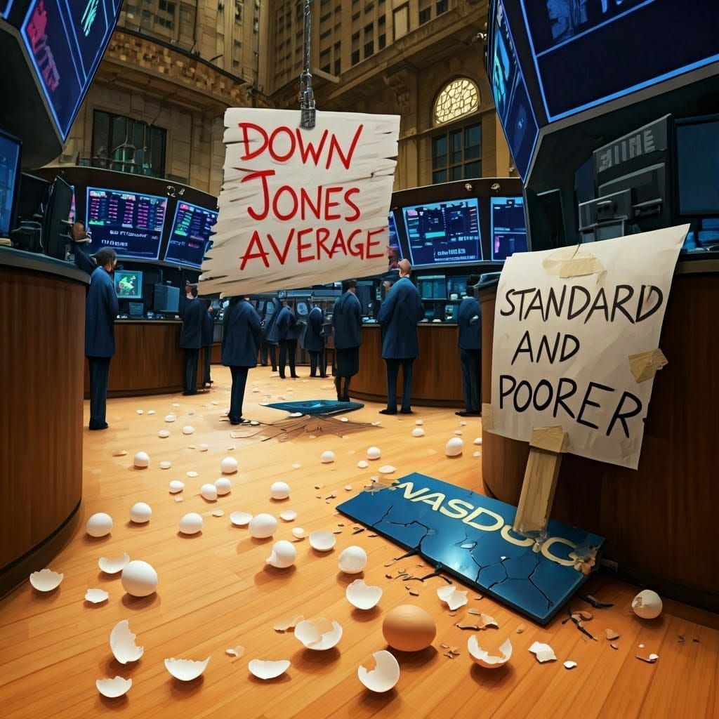 Surreal Market Meltdown in Cyberpunk Style