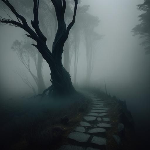 Eerie Path to Underworld in Dark Fantasy Style