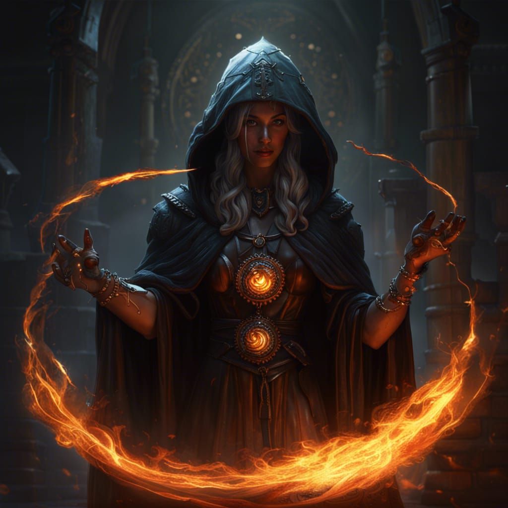 Hecate Tending the Flame: Dark Fantasy Concept Art