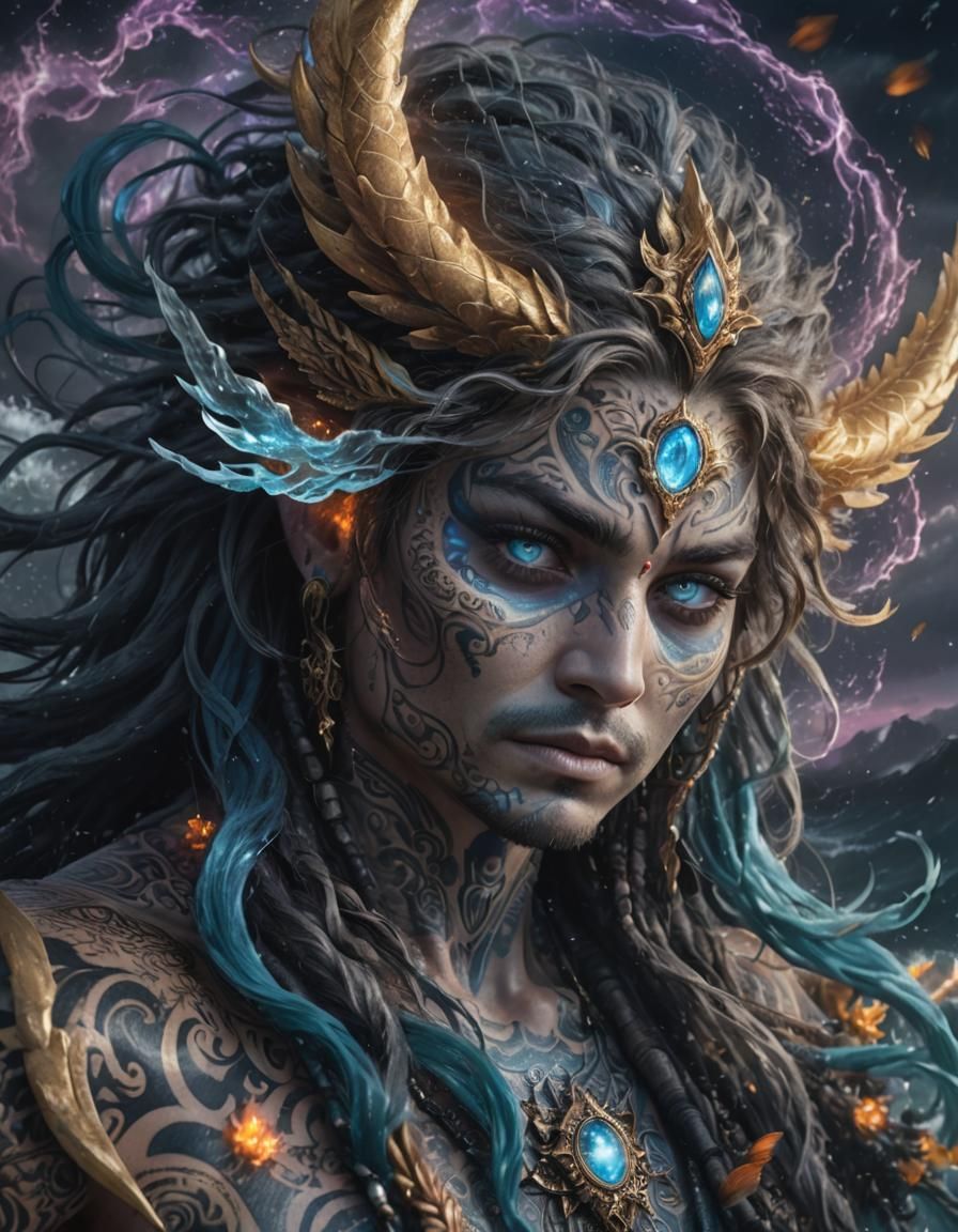 Mystical Seascape: Fantasy Creature Emerges