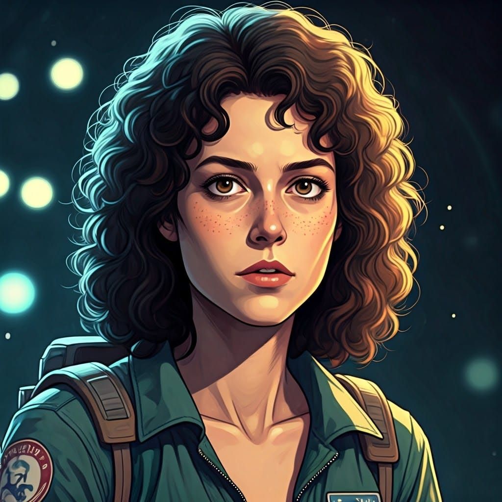 Ellen Ripley in Manga Style by Kōsuke Fujishima