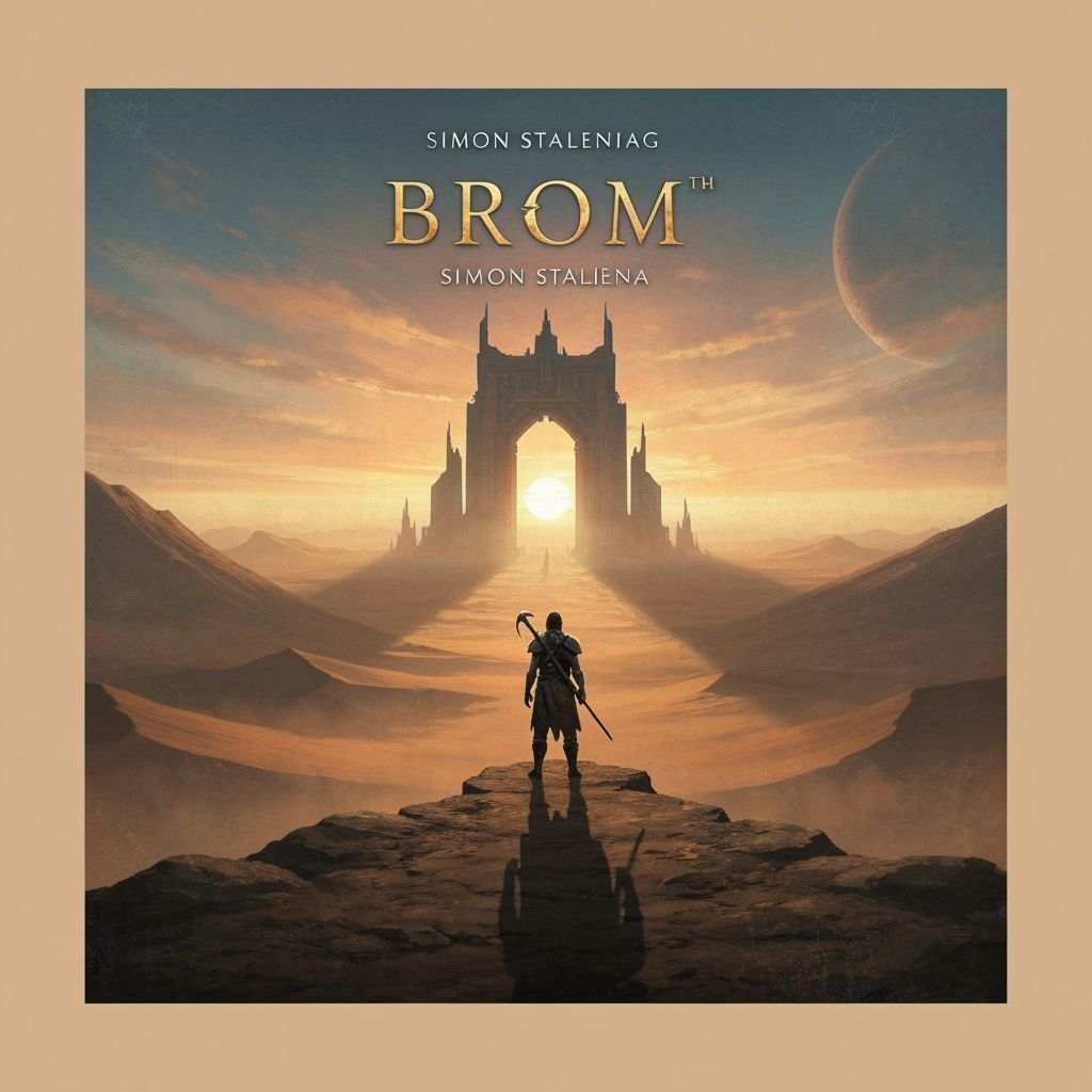 Epic Alien Desert Gateway: Video Game Cover Art