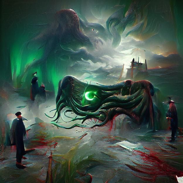 Cthulhu Rises: A Gothic Horror Scene