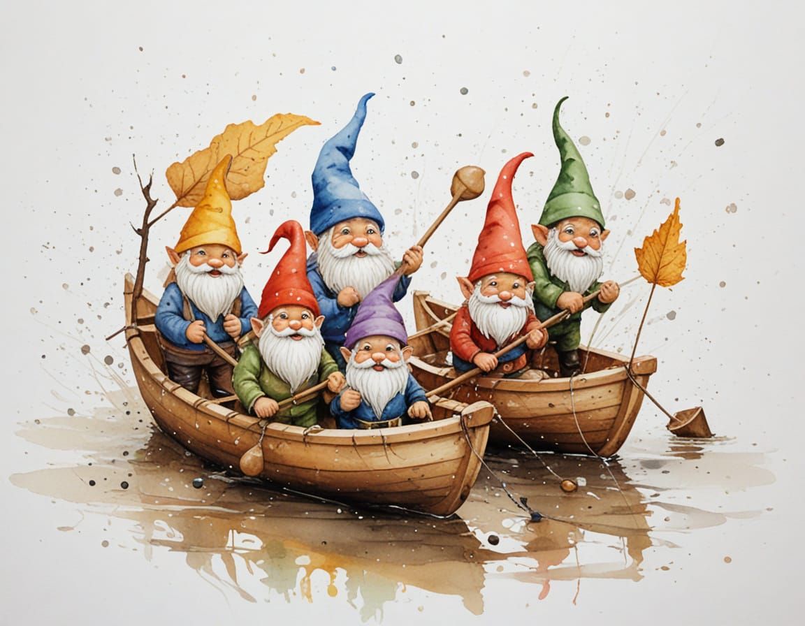 Tinker Gnomes Launch Toy Boats After Rain