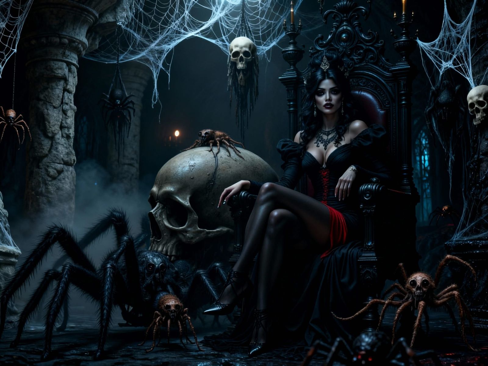 Evil Spider Queen in Her Lair