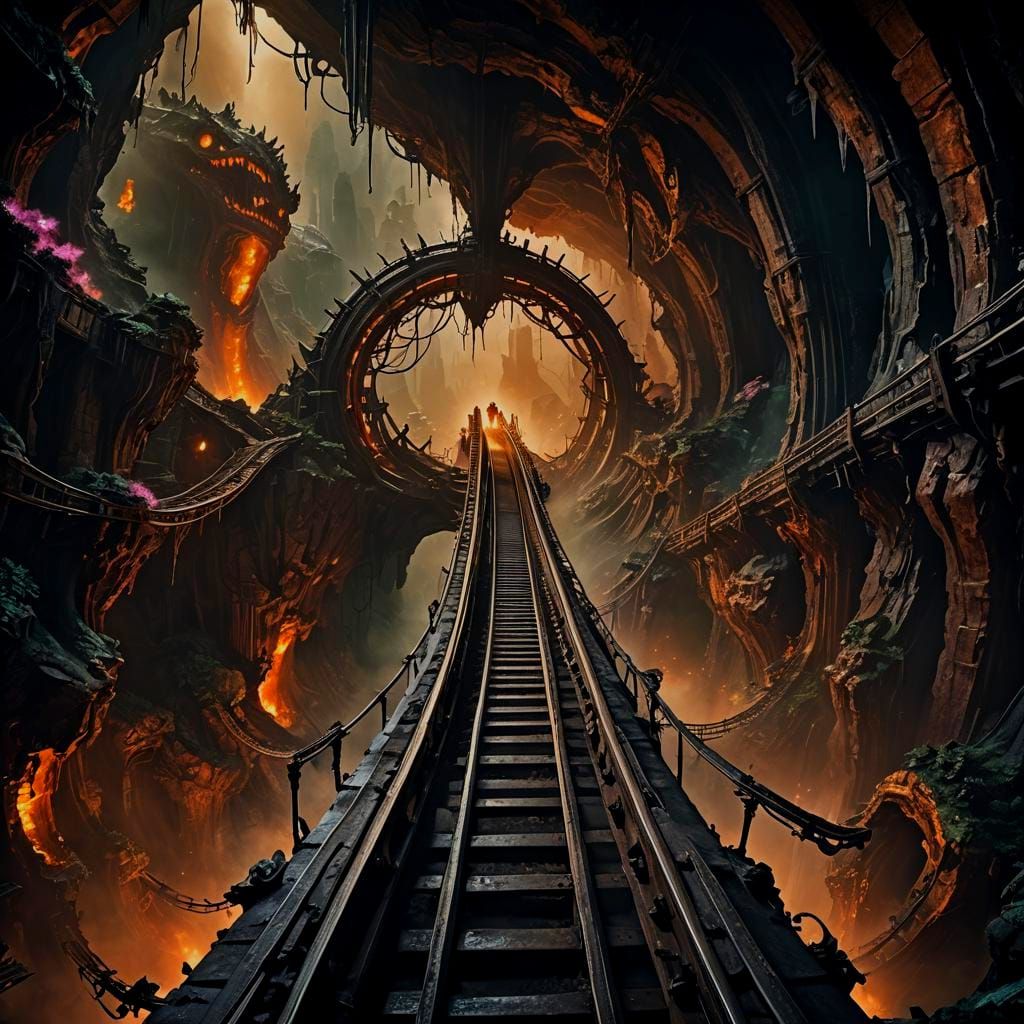 Intricate 3D Rollercoaster on Looping Track