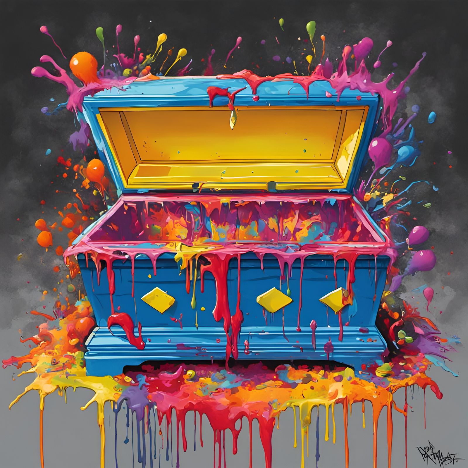 Open Casket Rave in Graffiti Art Style