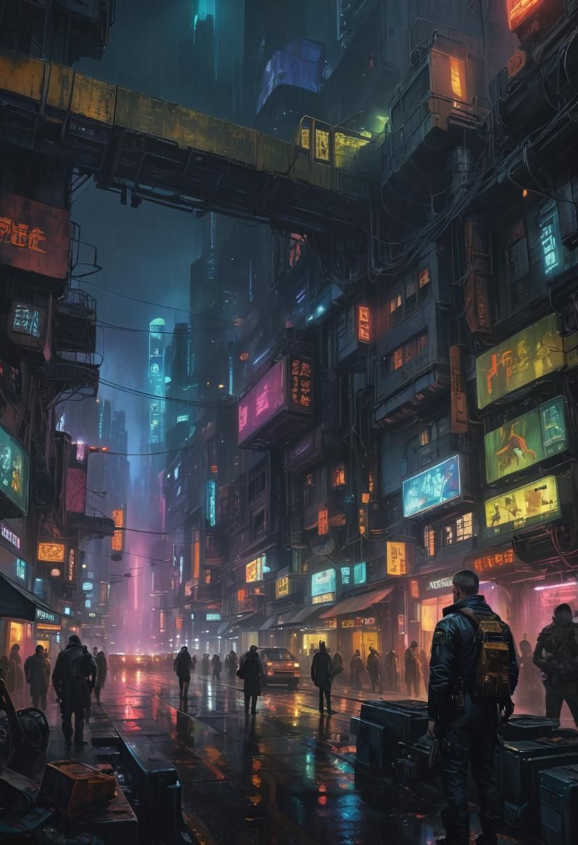 Cyberpunk Cityscape: A Blade Runner Inspired Painting