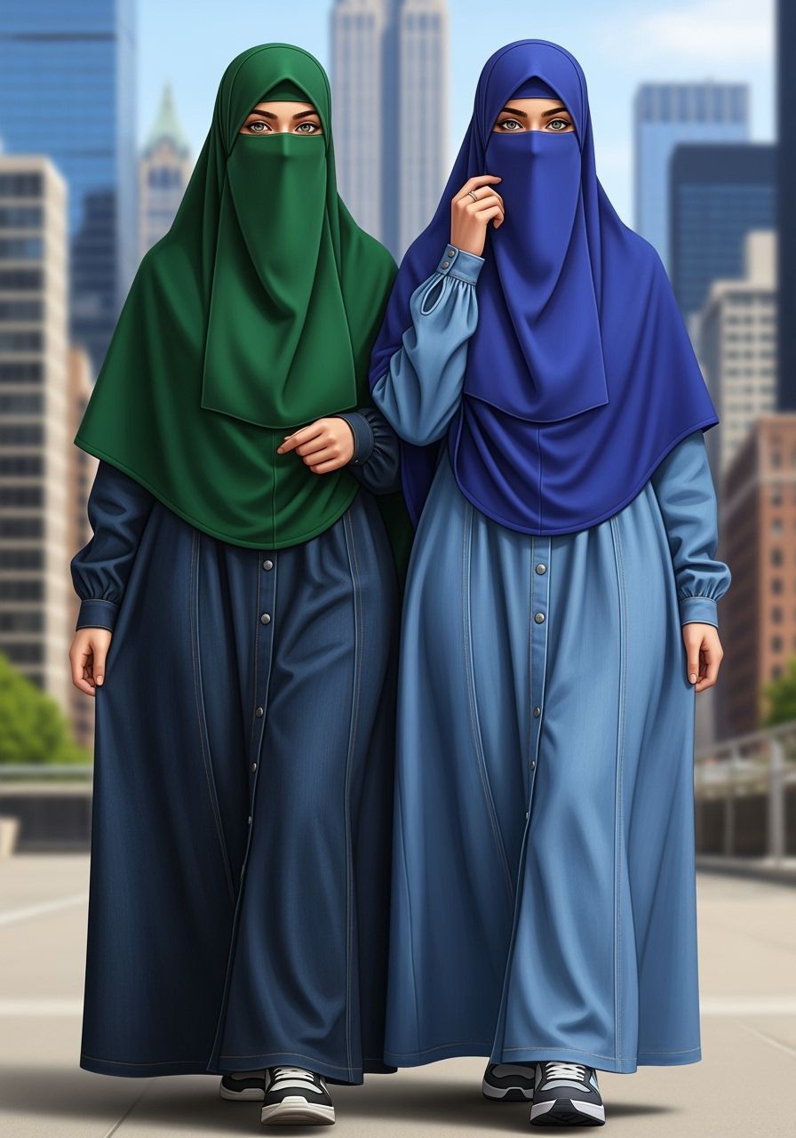 Niqabi Women in NYC, Digital Art