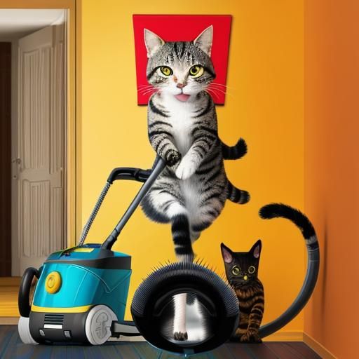 Cat in the Hat Vacuuming: Abstract Art