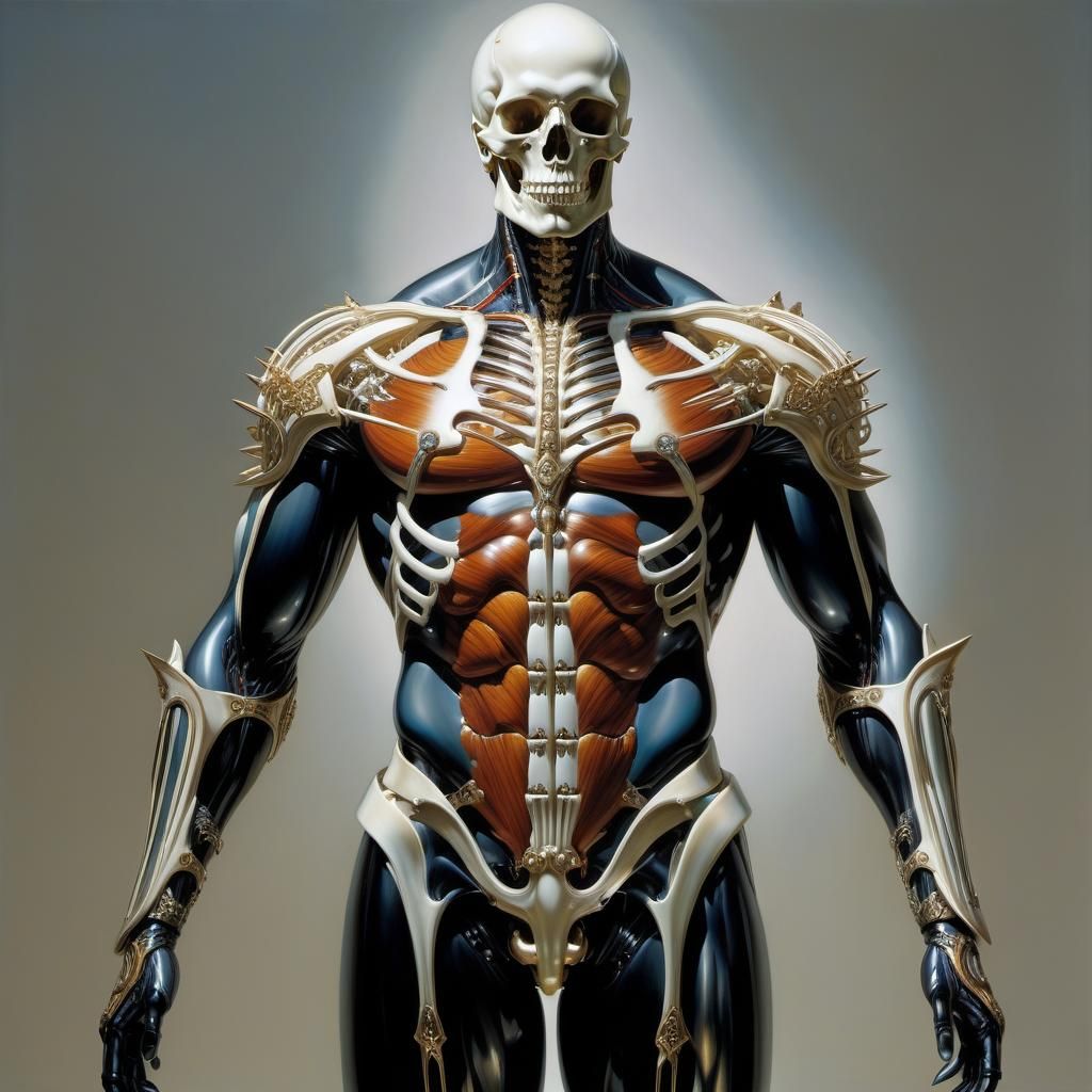 Glass Anatomical Figure Pierced by Arrows