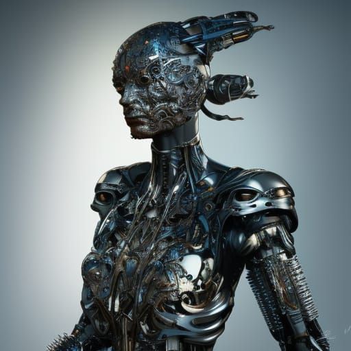 Faceless Cyborg Queen Concept Art