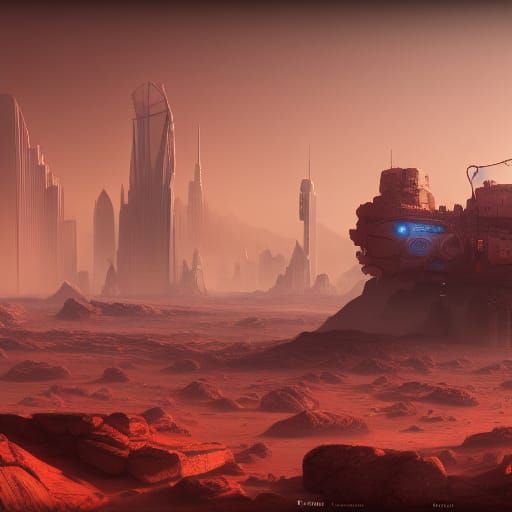 Futuristic City on Mars in 4 Dimensions