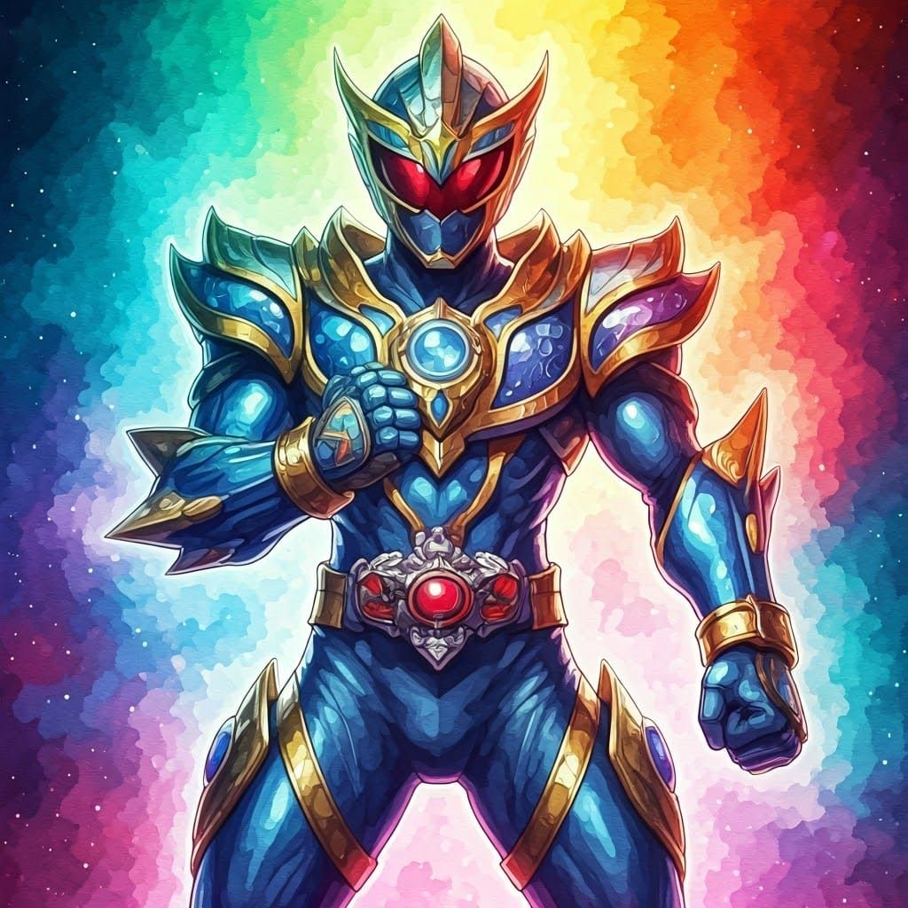 Cosmic Warrior God in Opulent Armor