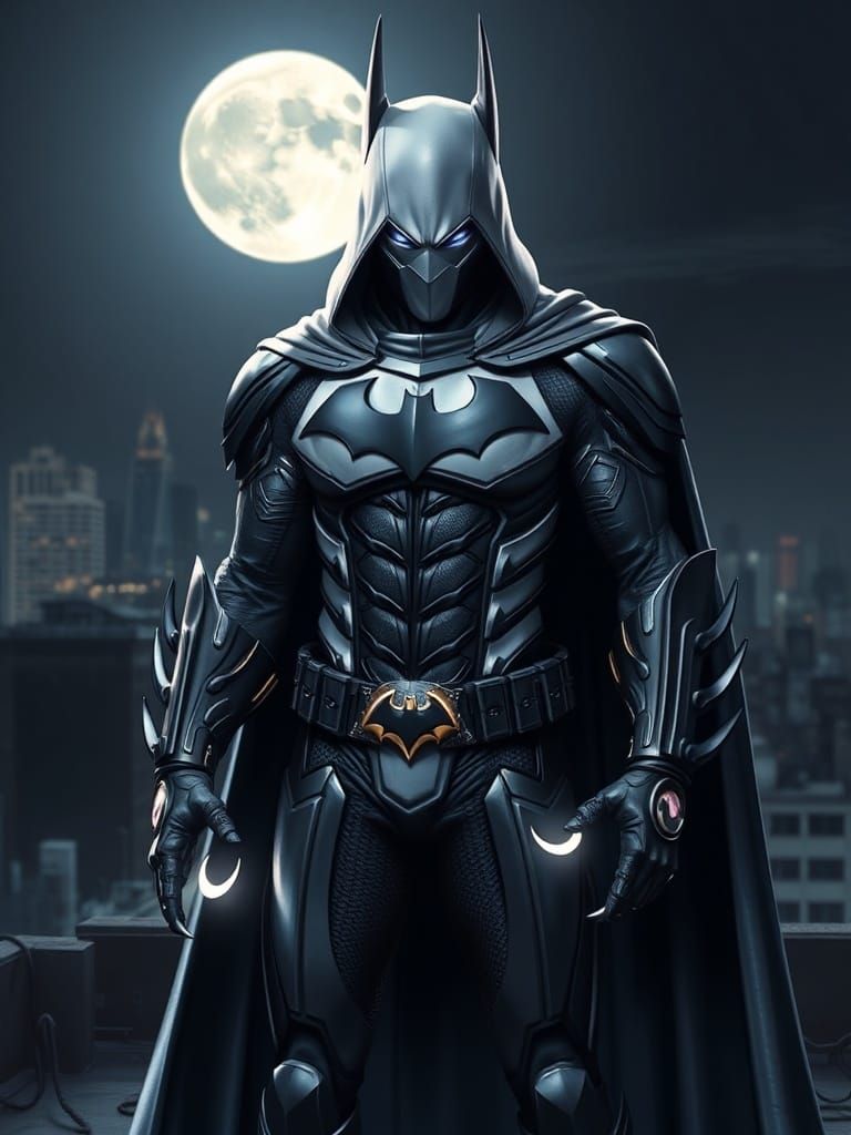 Moon Sentinel: Batman Meets Moon Knight on Rooftop