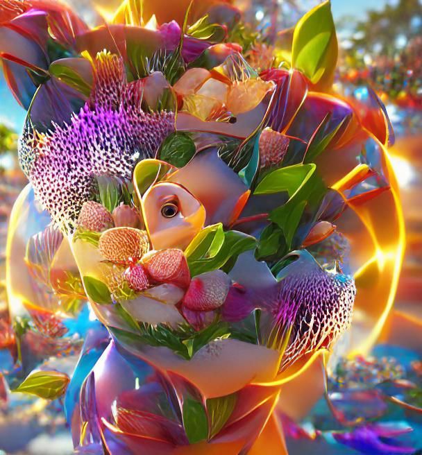 Hyperrealistic Flowers in Pre-Raphaelite Style