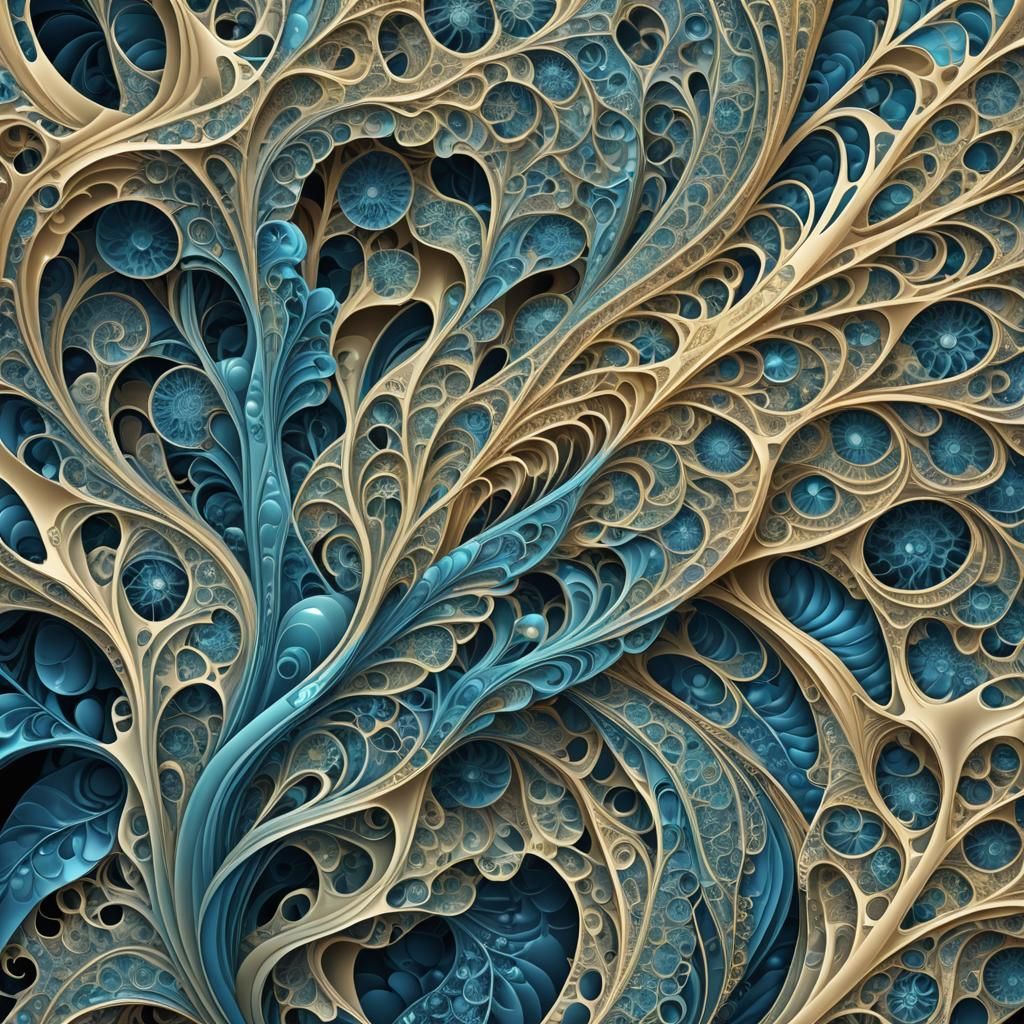 Abstract Fractal Saliva Swab in Zentangle Style