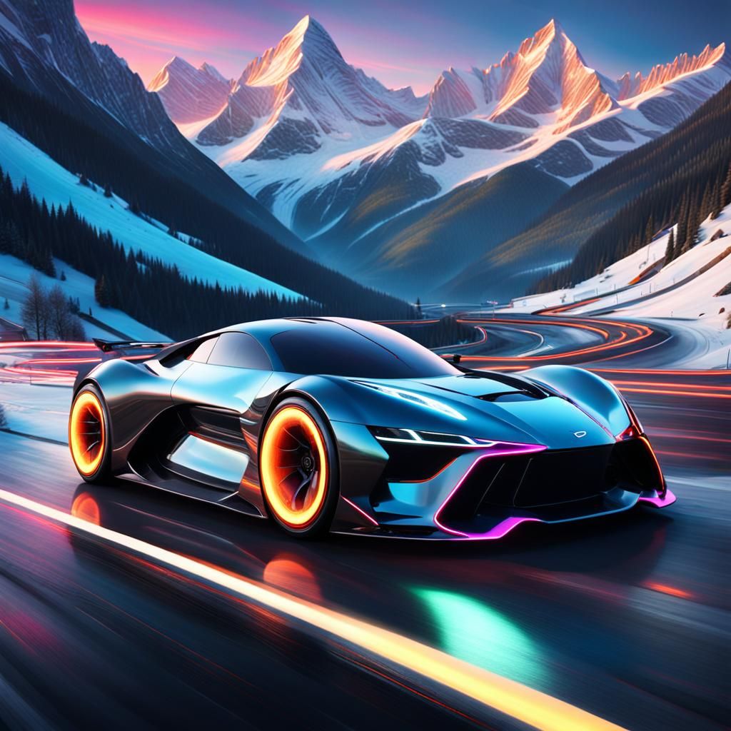 Hyper-Modern Sports Car Blazes Through the Swiss Alps