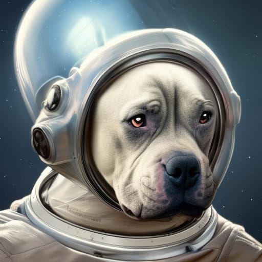 Astronaut Pit Bull Puppy Portrait