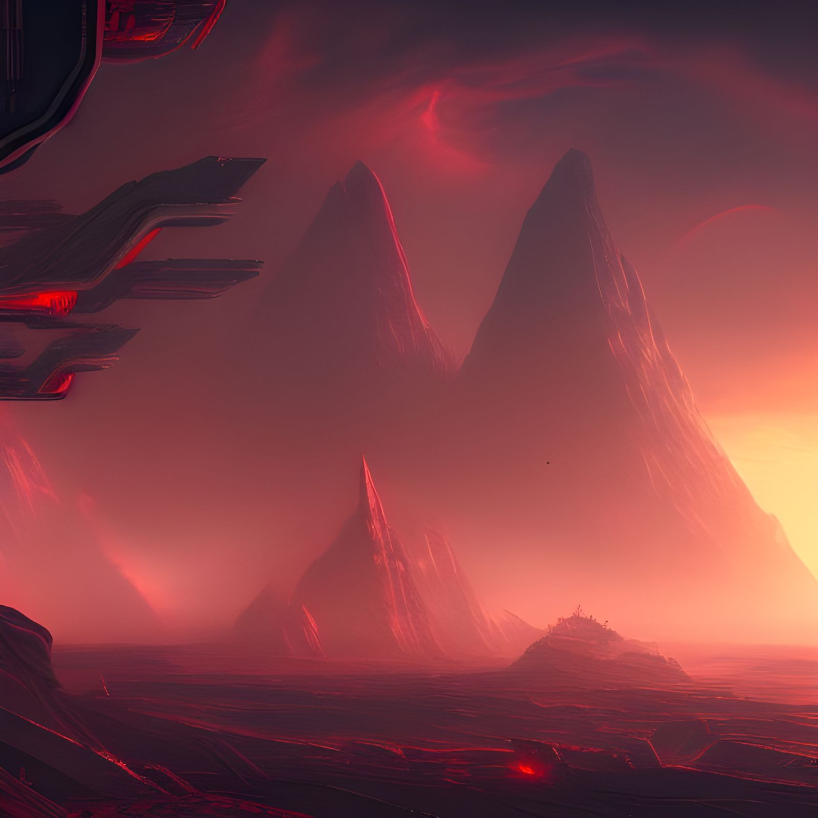 Sci-Fi Agartha Mountain Concept Art