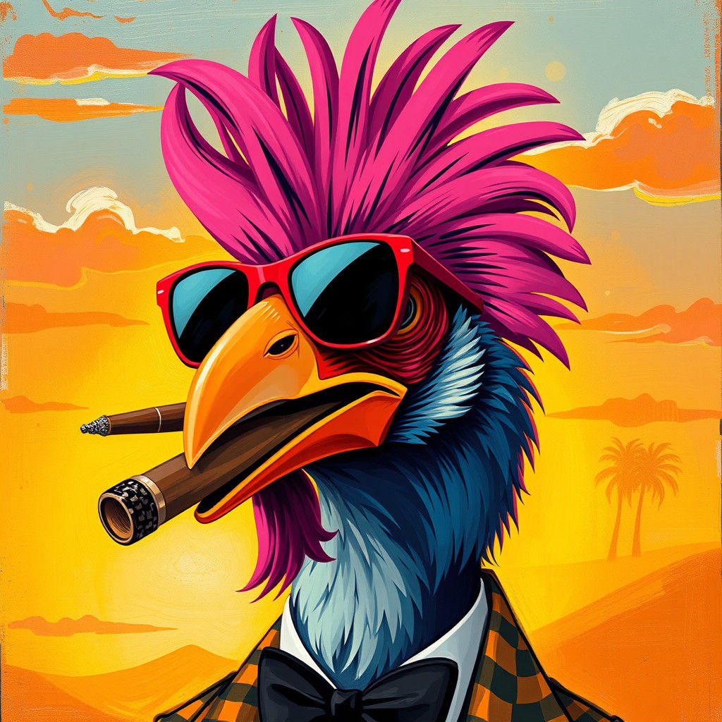 Dog Torero with Guns in Neo-Expressionist Style