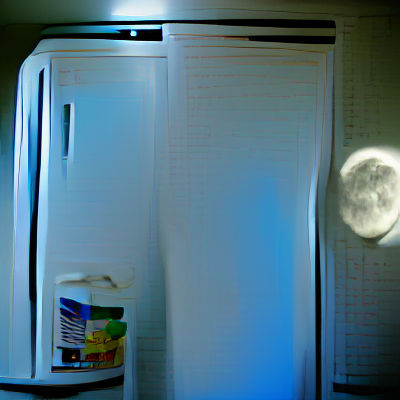 Minimalist White Room Lit by Fridge Light