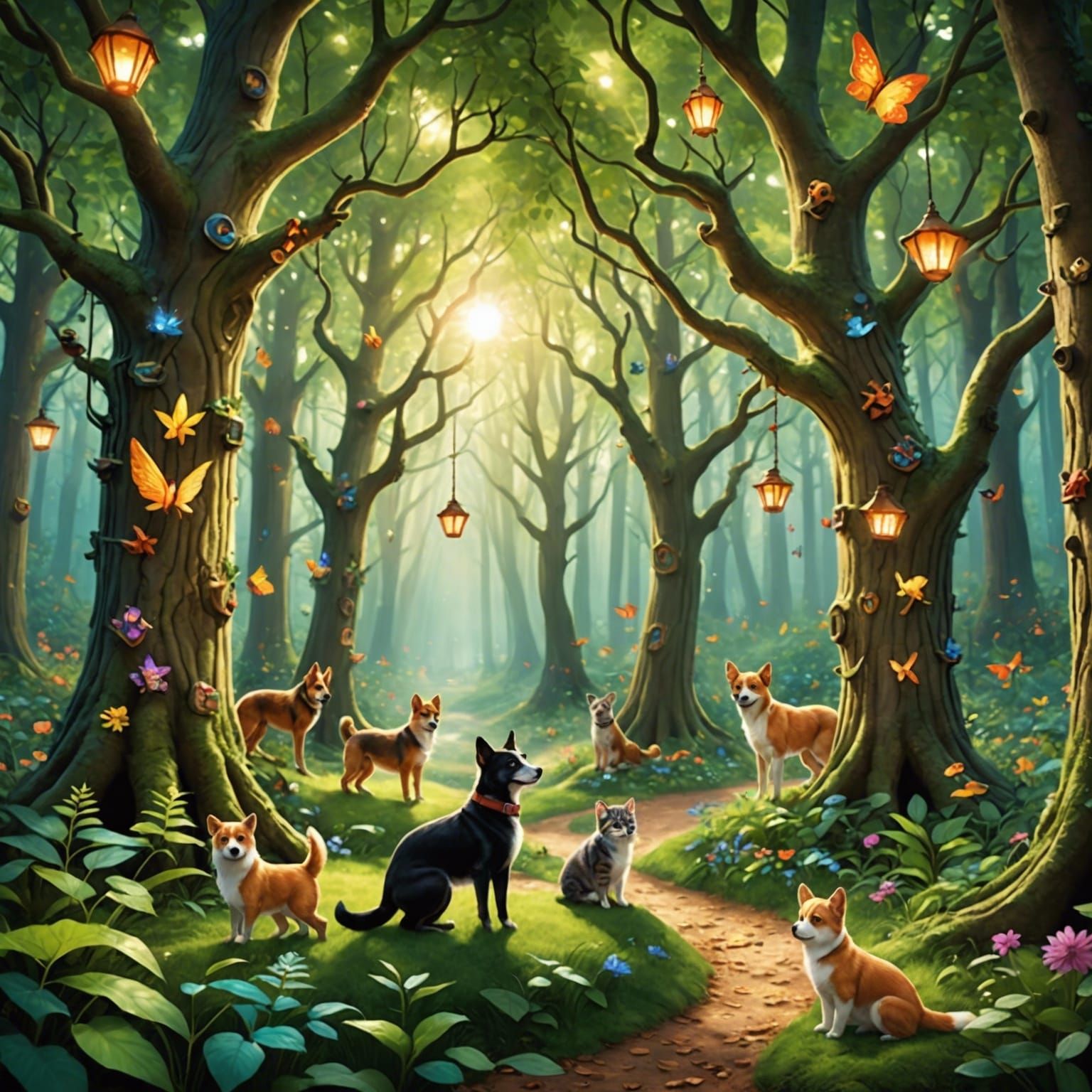 Enchanted Forest with Magical Creatures by Rutkowski
