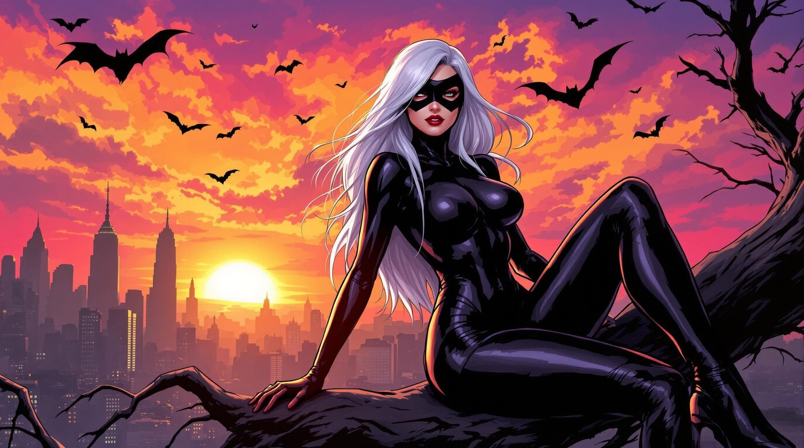 Superheroine in Modern Comic Book Style