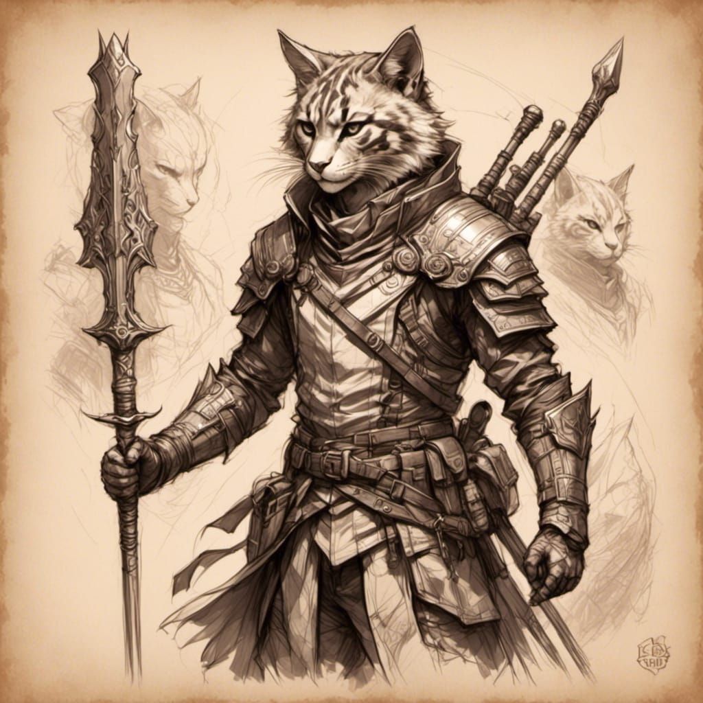 Tabaxi Ranger: Dark Fantasy Character Design Study