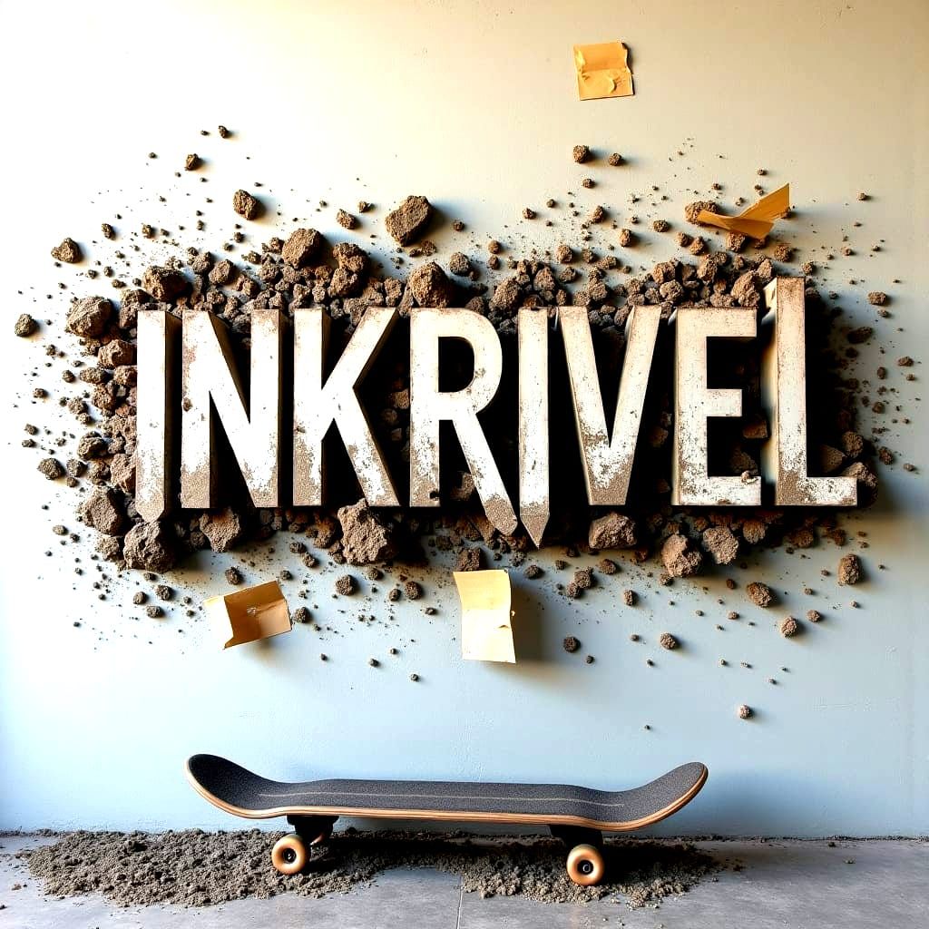 INKRIVEL 3D Graffiti Breaking Concrete Wall
