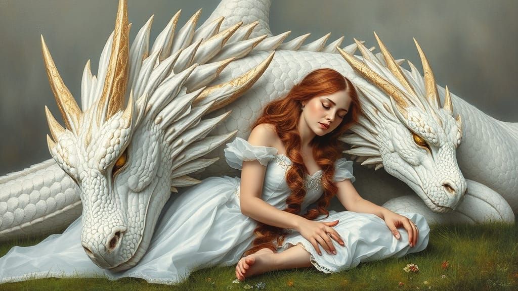 Surreal Princess in Ethereal Landscape