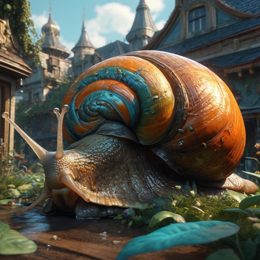Giant Snail House: Hyperdetailed Concept Art