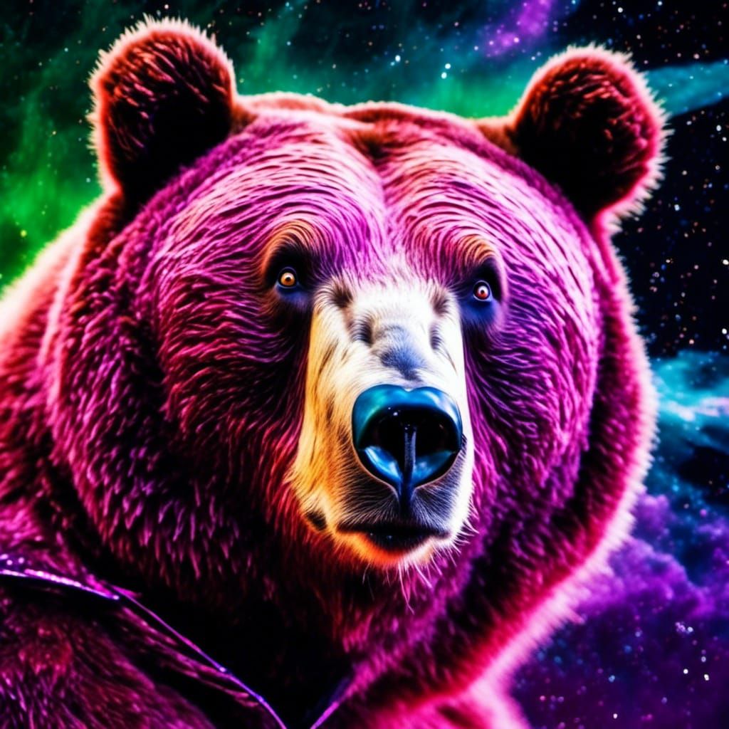 Galactic Magenta Bear in Hyperspace Mist