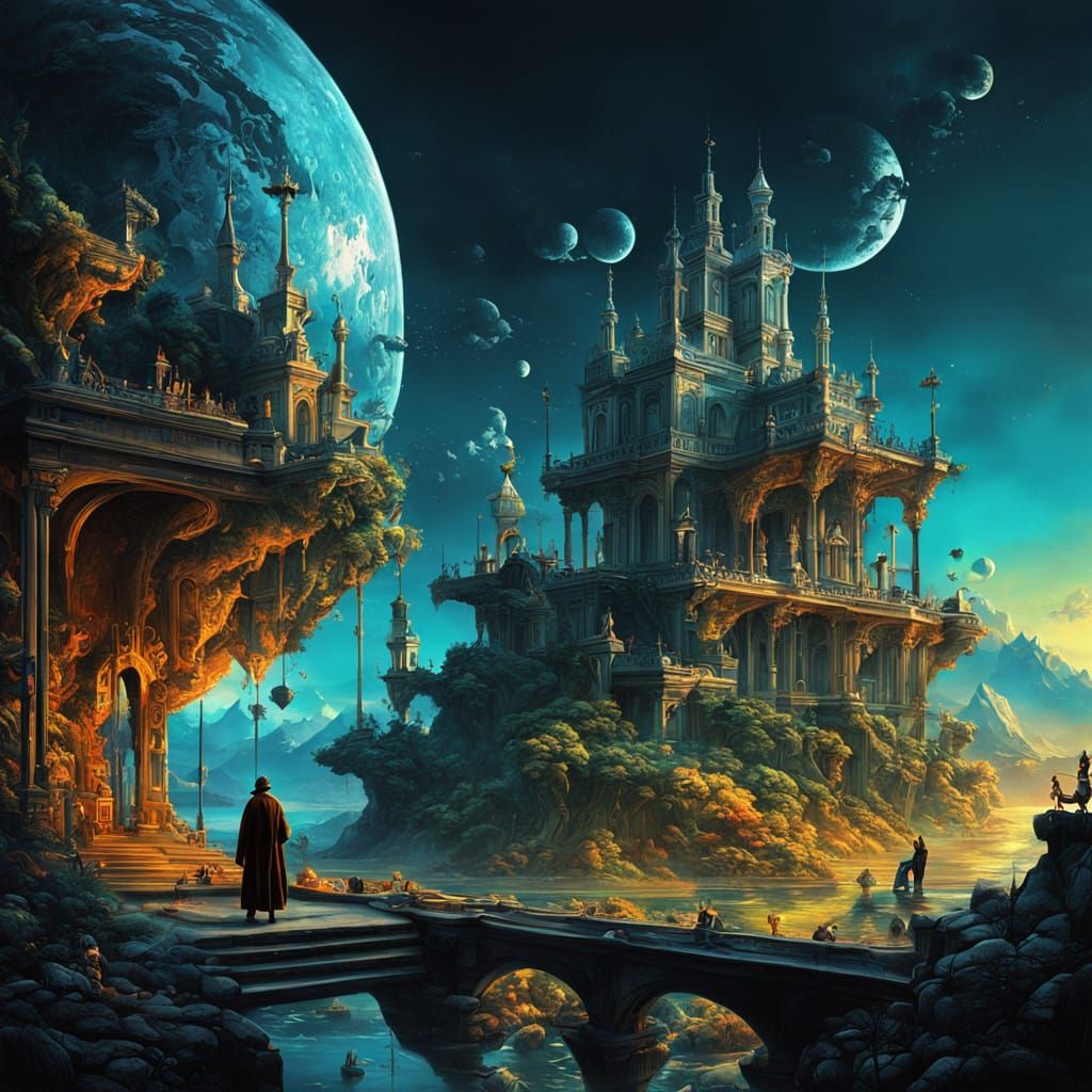 Surrealist Masterpiece in Vibrant Bold Colors