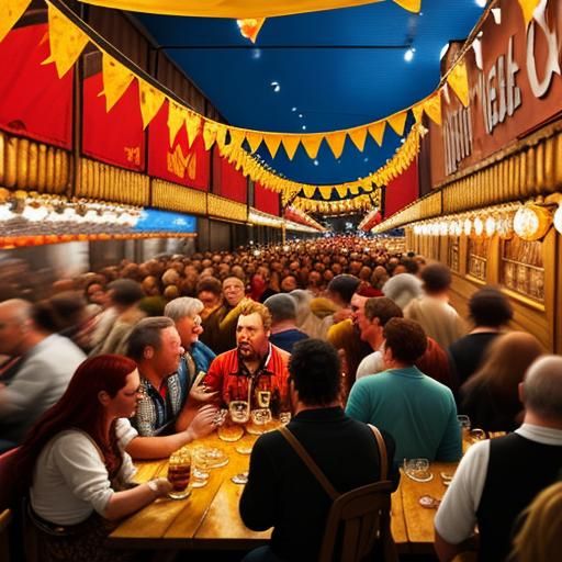 Oktoberfest Revolution: Expressionist Mural in Folk Art Styl...
