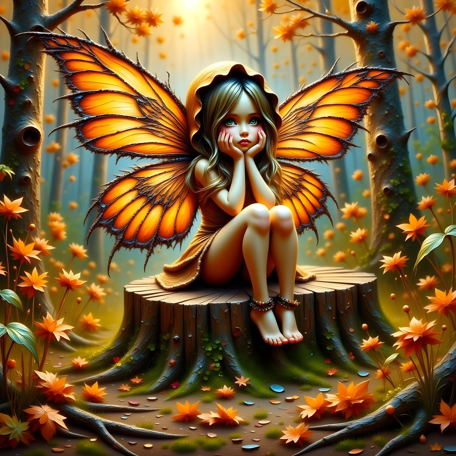 Ethereal Melancholy in Impasto Oil