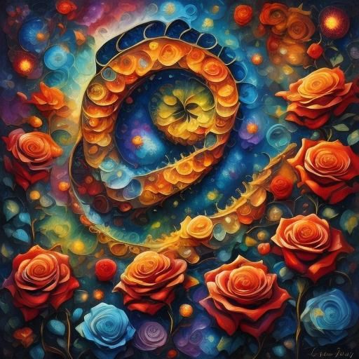 Ethereal Rose Formed from Spiraling Double Helix