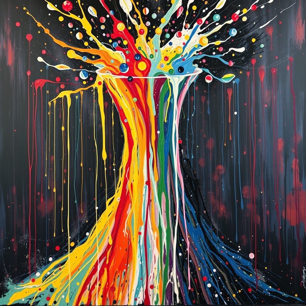 Ominous Action Painting in Pollock Style