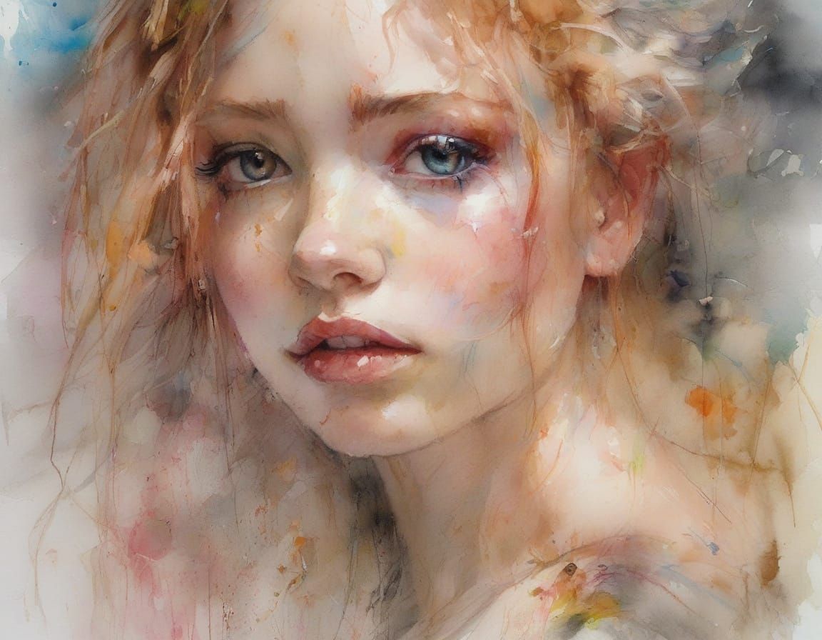 Surreal Beelzebub in Expressive Watercolour Style