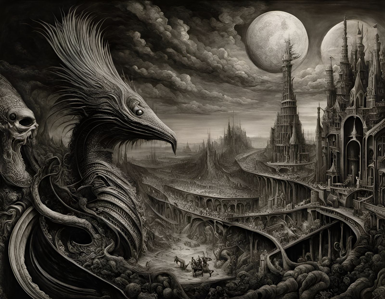 Surreal Eye of Madness in Post-Apocalyptic Wonderland