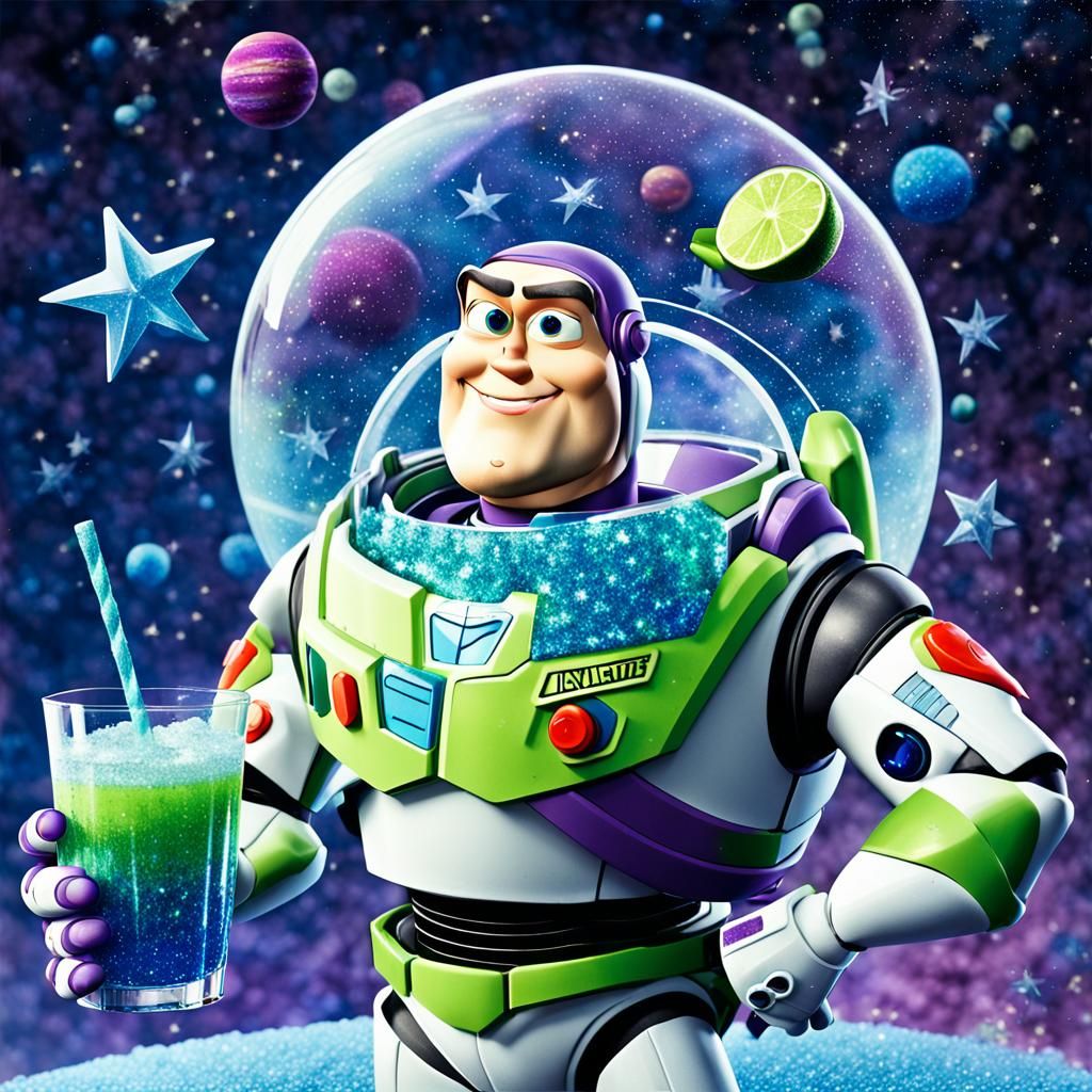 Buzz Lightyear's Galactic Fizz: A Sparkling Digital Illustra...